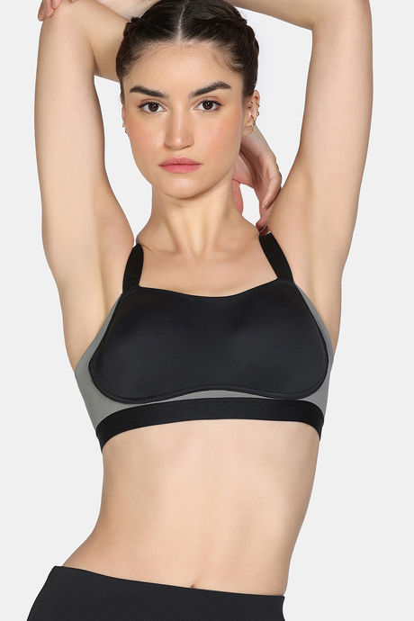Zelocity High Impact Quick Dry Padded Sports Bra - Jet Black — image 2